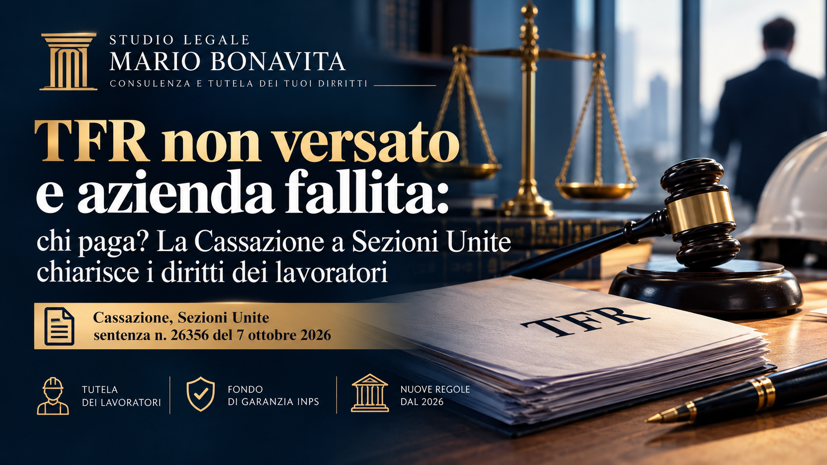 TFR non versato e azienda fallita: tutela dei lavoratori e sentenza Cassazione Sezioni Unite 26356 del 2026